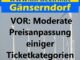 Moderate Preisanpassung einiger Ticketkategorien min