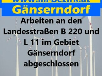 Arbeiten an den Landesstraßen B 220 und L 11 im Gebiet Gänserndorf abgeschlossen